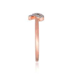 92.5 Sterling Silver gold plated zirconia ring