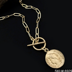 Vintage Coin Chram Necklace SKU6929