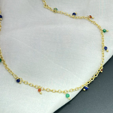 Gold Plated Chain with Malty Gemstone Beads SOKU#7677