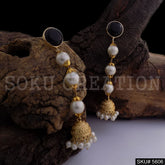 Gold plated Pearl Drop & Dangle Jhumki Earring SKU5606