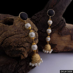 Gold plated Pearl Drop & Dangle Jhumki Earring SKU5606