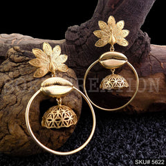 Gold plated Peacock and Shell Style Drop & Dangle Earring SKU5622