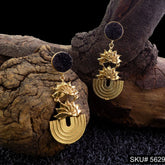Gold plated Statement Drop & Dangle Gemstone Earring SKU5629
