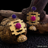 Gold plated Statement Drop & Dangle Jhumki Earring SKU5630