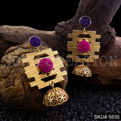 Gold plated Statement Drop & Dangle Jhumki Earring SKU5630
