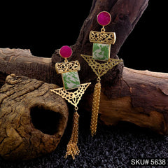 Gold plated Statement Long Drop & Dangle Earring SKU5638
