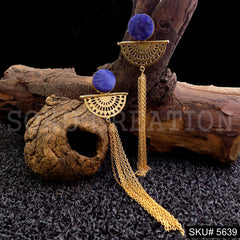 Gold plated Statement Long Drop & Dangle Earring SKU5639