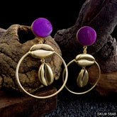 Gold plated Shell Style Drop & Dangle Earring SKU5648