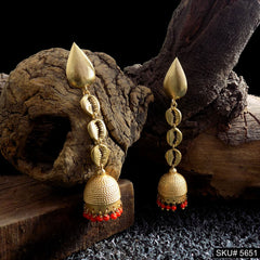 Gold plated Designer Shell Jhumki Drop & Dangle Earring SKU5651