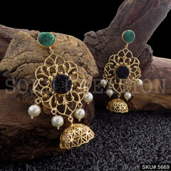 Gold plated Designer Jhumki Drop & Dangle Earring SKU5669