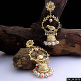 Gold plated Bird Design Drop & Dangle Jhumki Earring SKU5679