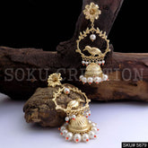 Gold plated Bird Design Drop & Dangle Jhumki Earring SKU5679