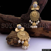 Gold plated Statement Design Drop & Dangle Jhumki Earring SKU5681
