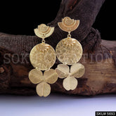 Gold plated Handmade Statement Bird Style Drop & Dangle Earring SKU5693