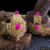 Gold plated Handmade Statement Drop & Dangle Earring SKU5702