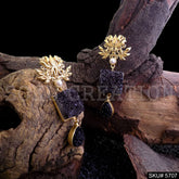 Gold plated Handmade Lotus Design Drop & Dangle Earring SKU5707