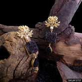 Gold plated Handmade Lotus Design Drop & Dangle Earring SKU5707