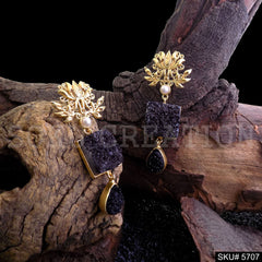 Gold plated Handmade Lotus Design Drop & Dangle Earring SKU5707
