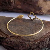 Gold Plated Statement Designer Flower Cuff SKU5715