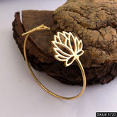Gold Plated Statement And Flower Unique Designer Cuff SKU5720
