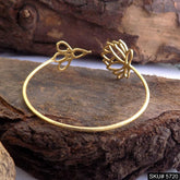 Gold Plated Statement And Flower Unique Designer Cuff SKU5720