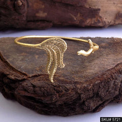 Gold Plated Leaves Unique Designer Cuff SKU5721