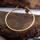 Gold Plated Leaves Unique Designer Cuff SKU5721