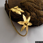 Gold Plated Flower Unique Designer Cuff SKU5724