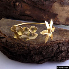 Gold Plated Flower Unique Designer Cuff SKU5724