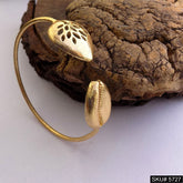 Gold Plated Natural Shell Statement Unique Designer Cuff SKU5727