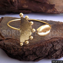 Gold Plated Natural Shell Statement Unique Designer Cuff SKU5728