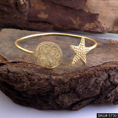Gold Plated Unique Star Statement Designer Cuff SKU5730