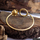 Gold Plated Unique Flower Statement Designer Cuff SKU5732
