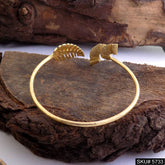 Gold Plated Unique Leaf Statement Designer Cuff SKU5733