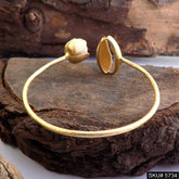 Gold Plated Unique Pearl and shell Statement Designer Cuff SKU5734