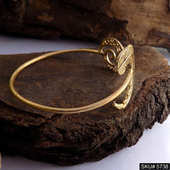 Gold Plated Unique Spiral and Leaves Statement Designer Cuff SKU5738