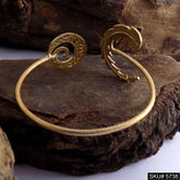 Gold Plated Unique Spiral and Leaves Statement Designer Cuff SKU5738