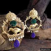Gold plated Handmade Statement Bird Design Drop and Dangle Earring SKU5741