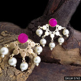 Gold plated Handmade Statement Big Stud Earring SKU5743