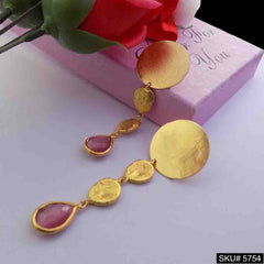 Gold plated Handmade Statement Drop and Dangle Designer Earring SKU5754