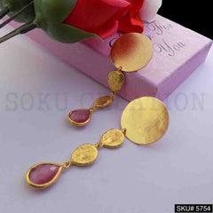 Gold plated Handmade Statement Drop and Dangle Designer Earring SKU5754