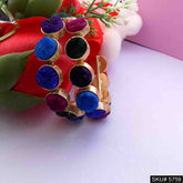 Gold plated Designer Multi Color Hoops Style Earring SKU5759