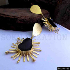 Gold plated Handmade Designer Statement Drop and Dangle Earring SKU5763