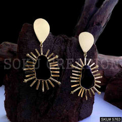 Gold plated Handmade Designer Statement Drop and Dangle Earring SKU5763