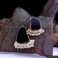 Gold plated Handmade Designer Big Stud Earring SKU5764