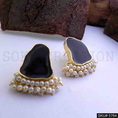 Gold plated Handmade Designer Big Stud Earring SKU5764