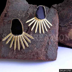 Gold plated Handmade Designer Big Stud Earring SKU5765