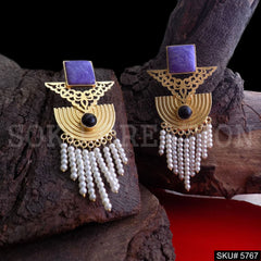 Gold plated Handmade Designer Drop and Dangle Earring SKU5767