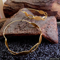 Gold plated Handmade Designer Big Hoops Earring SKU5780
