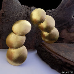 Gold plated Handmade Designer Big Stud Earring SKU5782